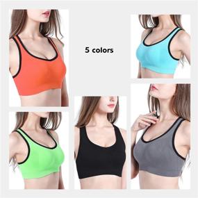 img 2 attached to 🏋️ EMY Women's Space Dye Racerback Sports Bra - Pack of 1, 2, 3, or 5 - Removable Pads for Yoga, Running, Fitness, Workout