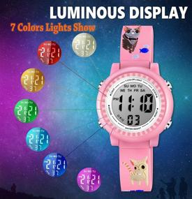 img 2 attached to Venhoo Watches Cartoon Waterproof Kids Pink