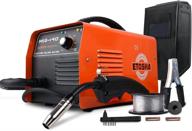 🔥 etosha mig 140 welder - 140 amp flux core wire gasless automatic feed welder for portable welding - no gas mig 140 welder machine with welding gun, grounding clamp, input power adapter cable, and brush logo