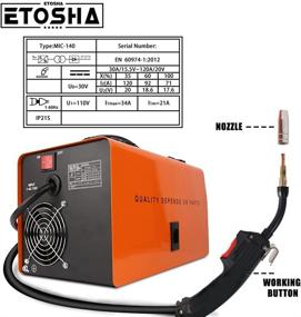 img 2 attached to 🔥 ETOSHA MIG 140 Welder - 140 Amp Flux Core Wire Gasless Automatic Feed Welder for Portable Welding - No Gas MIG 140 Welder Machine with Welding Gun, Grounding Clamp, Input Power Adapter Cable, and Brush