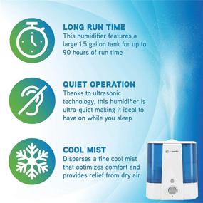 img 1 attached to 🌬️ PureGuardian H1175FL Cool Mist Humidifier, 90 Hours Runtime, 1.5 Gallon Tank, 390 Sq. Ft. Coverage, Medium Room, Quiet, Bonus Filter & Mold-Resistant Tank, Essential Oil Tray Included