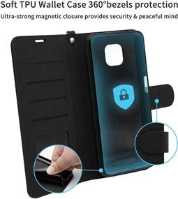 img 1 attached to 📱 Premium PU Leather Wallet Case for Moto G Power 2021 - Black | Card Slots, Kickstand, Wrist Strap | Shockproof & Anti-Scratch Cover