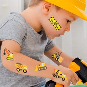 img 3 attached to 🏗️ USA-Made Construction Temporary Tattoos - Pack of 30 | Skin Safe Removable Body Art for Birthday Parties and Events!