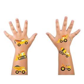 img 2 attached to 🏗️ USA-Made Construction Temporary Tattoos - Pack of 30 | Skin Safe Removable Body Art for Birthday Parties and Events!