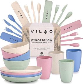 img 4 attached to 🌍 VILAO Unbreakable Dinnerware: Planet-Friendly and Dishwasher-Safe