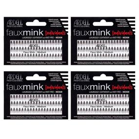 img 4 attached to Ardell Faux Mink Individuals Medium Black 4 Pack: Natural-looking False Eyelashes for Flawless Eye Makeup