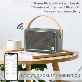 img 2 attached to 🔊 KONEX винтажный Bluetooth-динамик - 40 Вт кожаный портативный беспроводной динамик с Bluetooth 4.2, улучшенным басом, 20 часов работоспособности - идеально подходит для дома, офиса, вечеринок и в качестве подарка.