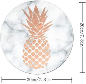 img 3 attached to 🍍 Rose Gold Pineapple Black White Marble Mouse Pad - Non-Slip Round Rubber Mousepad for Office Accessories, Desk Decor - Suitable for Computers and Laptops