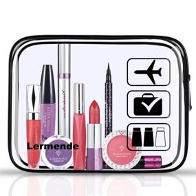 img 1 attached to 🧳 Lermende Clear Toiletry Bag TSA Approved - 2 Pack Quart Sized Travel Pouch (Black)