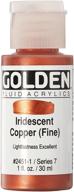 🎨 iridescent copper golden fluid acrylic paint - 1 ounce: a shimmering masterpiece! logo