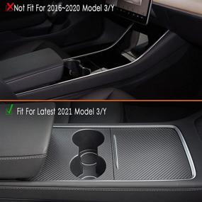 img 3 attached to 🚘 Farmogo Center Console Wrap Kit Matte Carbon Fiber for Tesla Model 3 Model Y 2021 - Premium Interior Decoration, Tesla Accessories