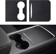 🚘 farmogo center console wrap kit matte carbon fiber for tesla model 3 model y 2021 - premium interior decoration, tesla accessories logo