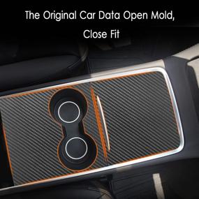 img 2 attached to 🚘 Farmogo Center Console Wrap Kit Matte Carbon Fiber for Tesla Model 3 Model Y 2021 - Premium Interior Decoration, Tesla Accessories