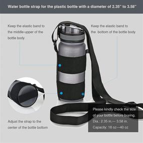 img 3 attached to OYT Adjustable Shoulder Strap Water Bottle Carrier, Universal Bottle Sling, Ideal for Everyday Walking Biking Hiking (Bottle Not Included), Black