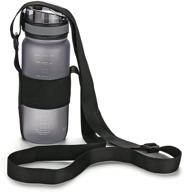 oyt adjustable shoulder strap water bottle carrier, universal bottle sling, ideal for everyday walking biking hiking (bottle not included), black логотип