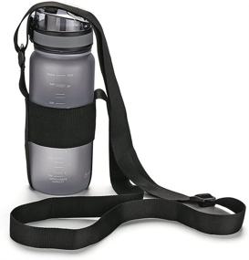 img 4 attached to OYT Adjustable Shoulder Strap Water Bottle Carrier, Universal Bottle Sling, Ideal for Everyday Walking Biking Hiking (Bottle Not Included), Black