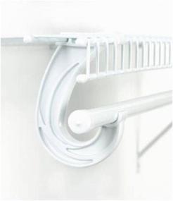 img 1 attached to 👕 Pack of 2 SuperSlide White Closet Rod Supports: Enhancing Organization and Space Optimization