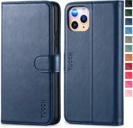 premium tucch iphone 11 pro max 📱 wallet case with rfid protection - dark blue logo