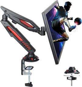 img 4 attached to 💻 Ideal Gaming Setup: IMLIB Single Monitor Desk Mount - Adjustable Stand for 17-32 inch Computer Screen, Gas Spring Arm with C Clamp and Grommet Mounting Base, Holds up to 17.6 lbs