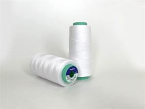 img 2 attached to 🧵 2-Pack 2200 Yard White All Purpose Sewing Thread, 100% Polyester, Tex 30, Supper Fine 36/2 Thread