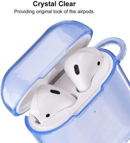 img 3 attached to 🔵 Защитите ваши Apple AirPods с оригинальным прозрачным синим чехлом AIRSPO для AirPods - совместим с AirPods 1/2, чехлами для беспроводной зарядки и брелоком в комплекте!