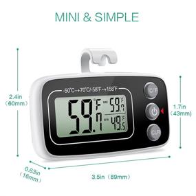 img 1 attached to 🌡️ ORIA Refrigerator Thermometer - 2 Pack Digital Freezer Thermometer with Max and Min Display - Magnet and Hook Back - Ideal for Refrigerator, Room, Kitchen, Restaurants - Black