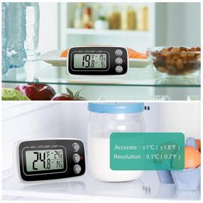 img 2 attached to 🌡️ ORIA Refrigerator Thermometer - 2 Pack Digital Freezer Thermometer with Max and Min Display - Magnet and Hook Back - Ideal for Refrigerator, Room, Kitchen, Restaurants - Black