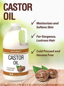 img 2 attached to 🌿 Horbaach Castor Oil 64oz - Hair Health, Eyelashes & Eyebrows | Hexane-Free, Cold Pressed, Vegetarian & Non-GMO