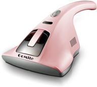high suction power handheld vacuum for household use, ideal for bed, mattresses, pillows, curtains, sofas, and carpets, effortlessly removes fine dust particles (pink) logo