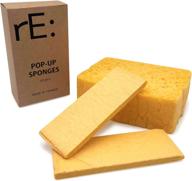 10-pack pop up sponges for eco-friendly dishwashing - made from biodegradable vegetable cellulose, plastic-free logo