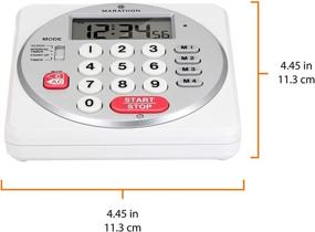 img 2 attached to ⏰ Efficient Marathon Commercial Grade 100-Hour Keypad Digital Timer with Loud Alarm, Volume Control, Countdown/Up, Flashing Visual Alarm, Clock Feature, and Batteries Included - Direct Entry Table Timer (White)