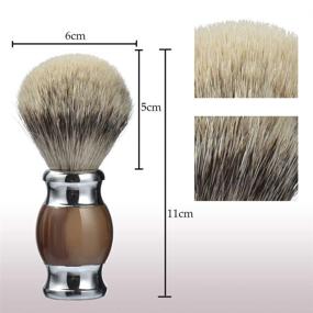 img 1 attached to 🪒 Je&amp;Co Fine Resin Handle Shaving Brush with Silvertip Badger Hair - Handmade, Stainless Steel Base (Brown)