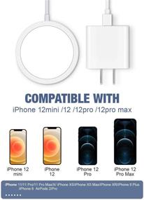 img 2 attached to 🔌 Магнитное беспроводное зарядное устройство для iPhone 12/12 Mini/12 Pro/ 12 Pro max и Apple AirPods 2/pro - Быстрая зарядка пад с USB-C 20W PD адаптером для iPhone зарядки и другой QI телефонной подставки