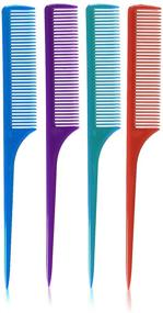 img 2 attached to 💇 Annie Color Rat Tail Combs - Salon Style Assorted - (12) Pack - Pointed Tip for Precision Parting and Hair Styling