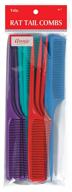 💇 annie color rat tail combs - salon style assorted - (12) pack - pointed tip for precision parting and hair styling logo