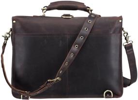 img 2 attached to 👜 Polare 16'' Full Grain Leather Briefcase Messenger Bag Laptop Satchel for Men: A Perfect Blend of Style and Functionality