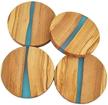 naturally med olive round coasters logo