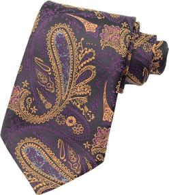 img 4 attached to 💼 Turquoise Jacquard Men's Accessories: Stylish Classic Striped Paisley Ties, Cummerbunds & Pocket Squares