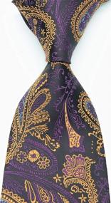 img 3 attached to 💼 Turquoise Jacquard Men's Accessories: Stylish Classic Striped Paisley Ties, Cummerbunds & Pocket Squares