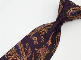 img 2 attached to 💼 Turquoise Jacquard Men's Accessories: Stylish Classic Striped Paisley Ties, Cummerbunds & Pocket Squares