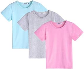 img 4 attached to Greatchy 3-Pack Boys Girls Short Sleeve Solid Color Crewneck Casual Cotton T-Shirts | Tee Clothes