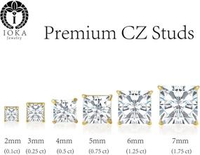 img 3 attached to Ioka Solitaire Princess Zirconia Earrings Girls' Jewelry