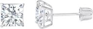 ioka solitaire princess zirconia earrings girls' jewelry logo