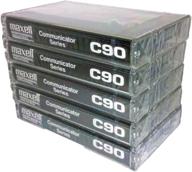 📼 maxell c90 professional industrial communicator series audio cassette tapes - 5 pack logo