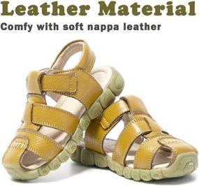 img 3 attached to 👟 Outdoor Leather Toddler Boys' Athlefit Sandals