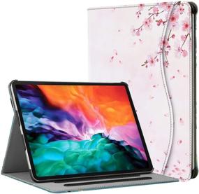 img 4 attached to Hepix iPad Pro 12.9 Case - 2021/2020/2018 Cherry Blossom - 5th/4th/3rd Gen - Pencil Holder - Cat Flower Pink Floral - Multi-Angle Stand - Pocket Protective Leather Cover - Auto Sleep Wake - A2378 A2229