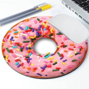 img 3 attached to Giant Strawberry Donut Mouse Pad with Sprinkles - Funny Coworker Gift, Realistic Food Design for Teachers - Unique and Playful Circle Mousepad