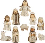 🎄 raz imports knit look resin 3 inch miniature 10 pc nativity set: a charming holiday decor essential logo