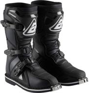 👦 youth boys off-road motorcycle boots - answer racing ar1 - black / size 2 logo