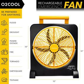 img 3 attached to O2COOL 10-Inch Battery Operated Fan - Portable with Rechargeable Battery, Multiple Power Options - AC/DC Adapter, USB Port for Emergencies, Camping, Travel, Indoor & Outdoor Use (Orange)